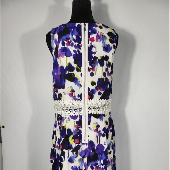 Vintage Kensie Floral Sleeveless Dress with Lace Detail Casual Summer Dress - Picture 4 of 11